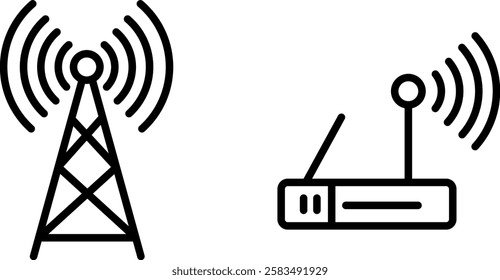 "Antenna Icon Representing Signal Reception, Communication, and Wireless Connectivity"