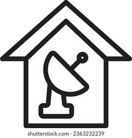 The antenna icon represents the technology that receives broadcast signals from satellites in space. It is used for various purposes such as television, radio, internet, and navigation