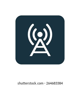 antenna icon Rounded squares button, on white background 