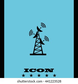 Antenna icon. Satellite tower icon.