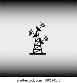Antenna icon. Satellite tower icon.