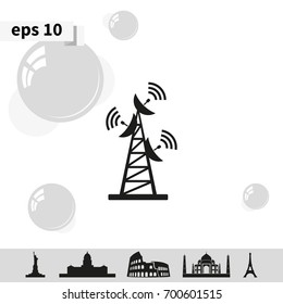 Antenna icon. Satellite tower icon.