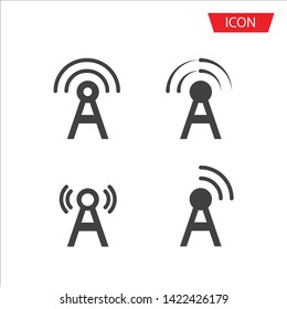 Antenna icon set , broadcast tower icon