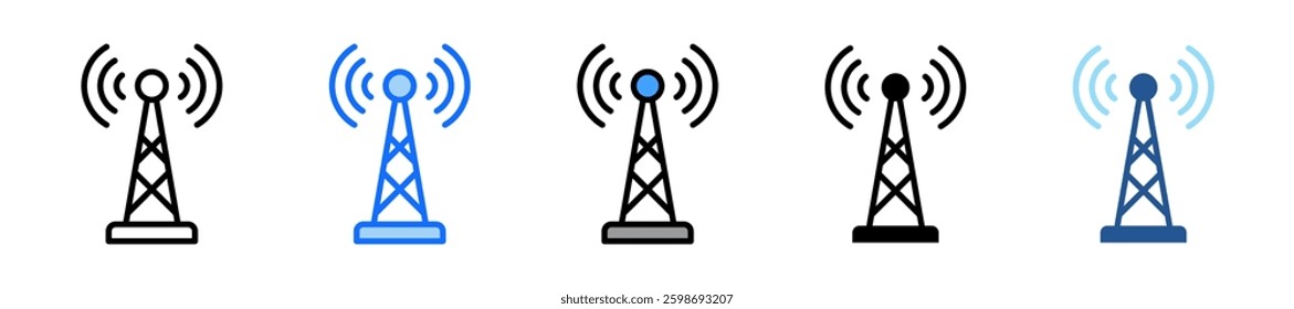 Antenna Icon Set Multiple Style Collection