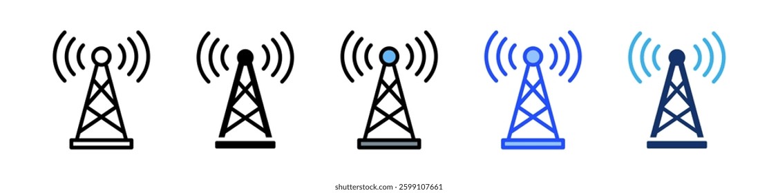 Antenna Icon Set With Multiple Style Collection