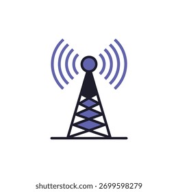 Ícone de antena para rede de sinal.
