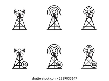 Antenna icon signal, tower, wifi for app web logo banner poster icon - Vector File