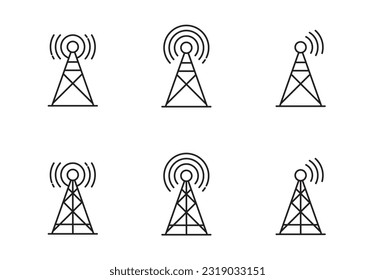 Antenna icon signal, tower, wifi for app web logo banner poster icon - Vector File