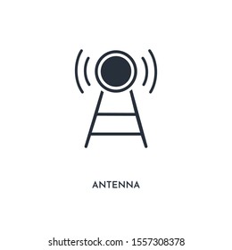 antenna icon. simple element illustration. isolated trendy filled antenna icon on white background. can be used for web, mobile, ui.