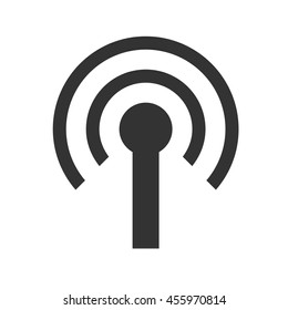 Antenna icon. Simple flat logo of antenna isolated on white background. Vector illustration.