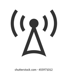 Antenna icon. Simple flat logo of antenna isolated on white background. Vector illustration.