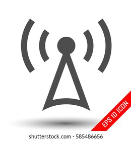 Antenna icon. Simple flat logo of antenna isolated on white background. Vector illustration.