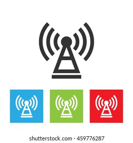 Antenna icon. Simple logo of antenna isolated on white background. Flat vector illustration.