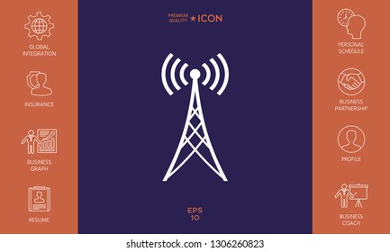 Antenna icon symbol. Graphic elements for your design