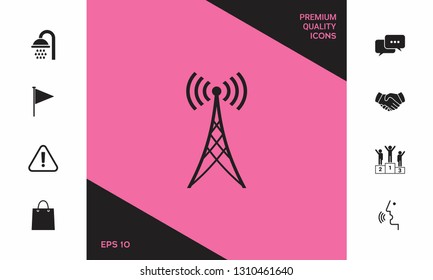 Antenna icon symbol. Graphic elements for your design