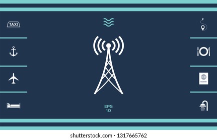 Antenna icon symbol. Graphic elements for your design