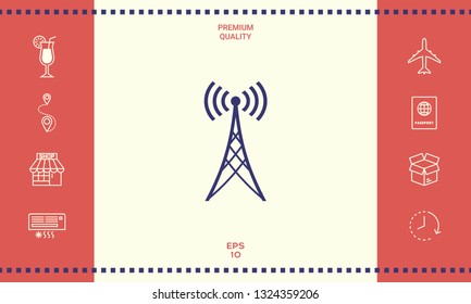 Antenna icon symbol. Graphic elements for your design