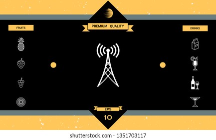 Antenna icon symbol. Graphic elements for your design