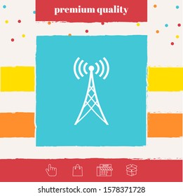 Antenna icon symbol. Graphic elements for your design