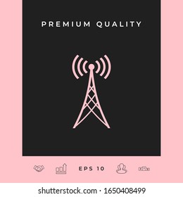 Antenna icon symbol. Graphic elements for your design
