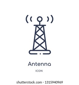 antenna icon from technology outline collection. Thin line antenna icon isolated on white background.