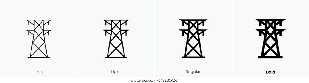 icono de antena. Diseño de estilo fino, ligero, regular y audaz aislado sobre fondo blanco
