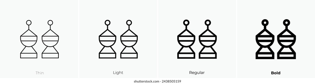 Antennensymbol. Dünnes, leichtes Regular- und Bold-Design isoliert auf weißem Hintergrund