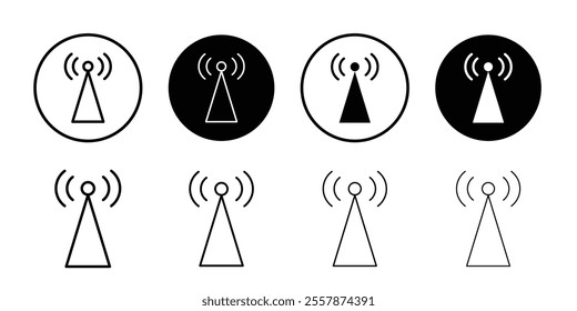 Antenna icon Thin line vector illustration set