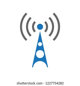 Antenna icon thin line for web and mobile, modern minimalistic flat design. Vector dark grey icon on light grey background.