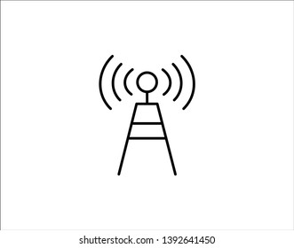 Antenna icon thin line for web and mobile, modern minimalistic flat design. Vector dark grey icon on light grey background. - Vector 