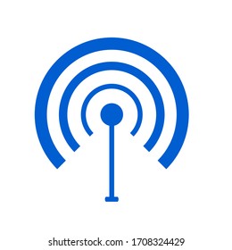 Antenna icon thin line for web and mobile, modern minimalistic flat design. Vector blue icon on light grey background. EPS 10