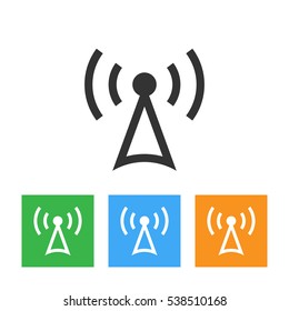 Antenna icon thin line for web and mobile, modern minimalistic flat design. Vector dark grey icon on light grey background.