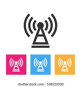 Antenna icon thin line for web and mobile, modern minimalistic flat design. Vector dark grey icon on light grey background.