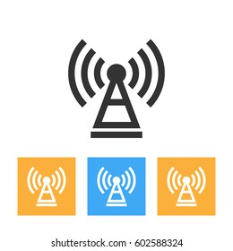 Antenna icon thin line for web and mobile, modern minimalistic flat design. Vector dark grey icon on light grey background.