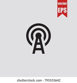 Antenna icon in trendy isolated on grey background.Vector illustration.