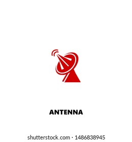 antenna icon. antenna vector design. sign design. red color