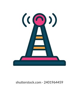 Antennensymbol. Mit Vektorgrafik gefülltes Farbsymbol für Ihre Website, Ihr Handy, Ihre Präsentation und Ihr Logo-Design.
