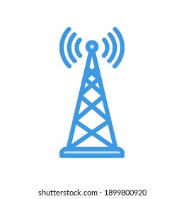 Antenna icon vector illustration in blue style about internet of things for any projects, use for website mobile app presentation