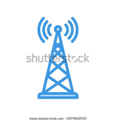 Antenna icon vector illustration in blue style about internet of things for any projects, use for website mobile app presentation
