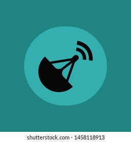 Antenna icon vector isolated on green background