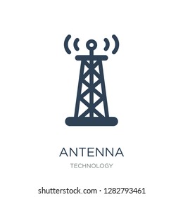 antenna icon vector on white background, antenna trendy filled icons from Technology collection, antenna vector illustration