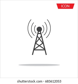 Antenna icon vector symbol on white background.