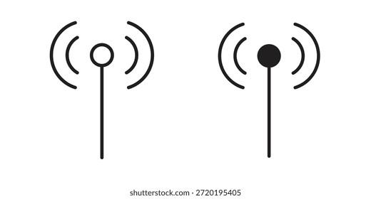 Iconos de antena. Píxel perfecto. Icono de contorno de Vector. Concepto de logotipo plano.