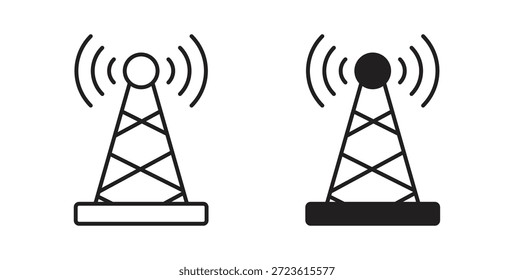 Antennensymbole einzeln auf weißem Hintergrund, flache Vektorgrafik.