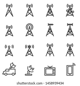 Antenna icons. set vector illustration