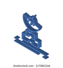 Antenna isometric left top view 3D icon