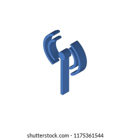 Antenna isometric left top view 3D icon