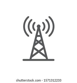 Antenna line icon on white background