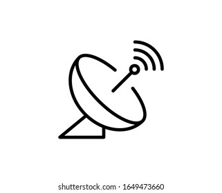 Icono de línea de antena. Símbolo vectorial en estilo plano y moderno sobre fondo blanco. Canto web para diseño.