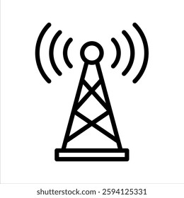 Antenna Line Vector Illustration On White Background.